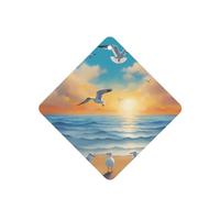 Phayah Seagulls By The Sea - Ambientador cuadrado para colgar en el coche, aroma de lavanda, 4 unidades