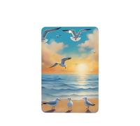 Phayah Seagulls By The Sea Pattern - Ambientador rectangular para colgar en el coche, 4 unidades, aroma a lavanda