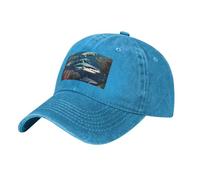PHAYAH Sharks Under The Sea Pattern - Gorra de vaquero unisex para adultos, de algodón, con ala curvada, gorra de béisbol, deportiva, color negro, azul, Talla única