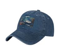 PHAYAH Sharks Under The Sea Pattern - Gorra de vaquero unisex para adultos, de algodón, con ala curvada, gorra de béisbol, deportiva, color negro, azul marino, Talla única
