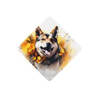 Phayah Shiba Inu - Ambientador cuadrado para coche, diseño de flores de persecución, aroma a lavanda, tarjeta perfumada para colgar, 6 unidades para coches, armarios, zapatos