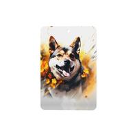 Phayah Shiba Inu - Ambientador rectangular para coche, diseño de flores de persecución, aroma a lavanda, tarjeta perfumada colgante, 4 unidades, para coches, armarios, zapatos