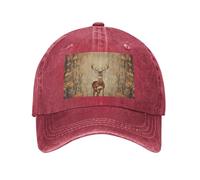 PHAYAH Sika Deer in The Jungle Pattern - Gorra de vaquero unisex para adultos, de algodón, con ala curvada, gorra de béisbol, deportiva, color negro, rosso, Talla única