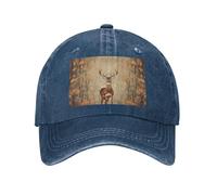 PHAYAH Sika Deer in The Jungle Pattern - Gorra de vaquero unisex para adultos, de algodón, con ala curvada, gorra de béisbol, deportiva, color negro, azul marino, Talla única