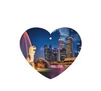 Phayah Singapur Fishtail Lion Pattern Lavender Aroma Car Aroma Heart Shape Hanging Fragrance Tablet Car Interior Fragancia Ambientador 4p