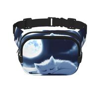 Phayah Sleeping Fox Under The Moon - Riñonera con correa ajustable para hombre y mujer, para exteriores, entrenamiento, viajes, casual, correr, senderismo, ciclismo