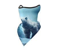 PHAYAH Snow Bear King - Máscara facial con estampado de oso de nieve, bufanda de enfriamiento solar, pasamontañas para hombres y mujeres