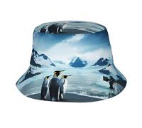 PHAYAH Sombrero de pescador con estampado de pingüinos lindos que toman fotos para verano, playa, viajes, unisex, protección UV, casual, color negro