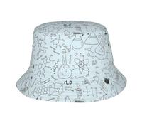PHAYAH Sombrero de pescador con estampado de química, sombrero de pescador, de ala ancha, para pesca, senderismo, playa, color negro