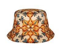 PHAYAH Sombrero de pescador con estampado de rompecabezas de ala ancha para pesca, senderismo, playa, color negro