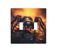 Phayah Spider in The Light - Placas decorativas para interruptor de luz de doble palanca para baño, dormitorio, cocina, 4.5 x 4.5 pulgadas