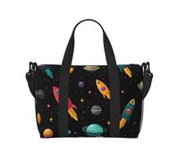 Phayah Star Rocket - Bolsa de viaje para fin de semana, gimnasio, para mujeres y niñas, resistente al agua, Black, Talla única