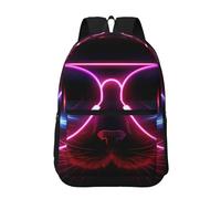 PHAYAH Strange Planet Space Pattern - Bolsa ligera para laptop de 17 pulgadas para niñas y mujeres, mochila informal para el regreso a la escuela, Gato con lentes de luz, Taille unique