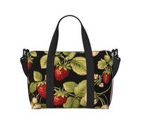 Phayah Strawberry Harvest - Bolsa de viaje para fin de semana, gimnasio, para mujeres y niñas, resistente al agua, Black, Talla única