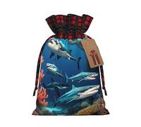 PHAYAH Submarine Shark Coral - Bolsa de regalo de Navidad con cordón para cumpleaños, aniversarios y fiestas, dulces y bolsas de almacenamiento