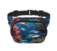 Phayah Submarine Shark Coral - Riñonera con correa ajustable para hombre y mujer, para exteriores, entrenamiento, viajes, casual, correr, senderismo, ciclismo