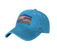 PHAYAH Sun The Beach - Gorra de béisbol lavada con patrón de guijarros, tamaño ajustable para hombres y mujeres, color negro, azul, Talla única
