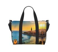 Phayah Sunset in Barcelona - Bolsa de viaje para fin de semana, gimnasio, para mujeres y niñas, resistente al agua, Black, Talla única