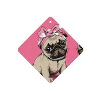 Phayah Tarjetas cuadradas de ambientadores para coche, 6 unidades, con bonito patrón de perro, tabletas de aromaterapia, tarjeta perfumada para colgar, aroma a lavanda que elimina el olor