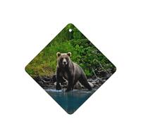Phayah Tarjetas cuadradas de ambientadores para coche, 6 unidades, con patrón de oso marrón, tarjetas aromáticas para colgar, aroma a lavanda que elimina el olor