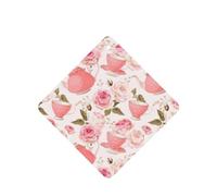 Phayah Tarjetas cuadradas de ambientadores para coche, 6 unidades, con patrón de tetera, color rosa, tabletas de aromaterapia, tarjeta perfumada para colgar, aroma a lavanda que elimina el olor