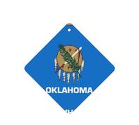 Phayah Tarjetas cuadradas de ambientadores para coche, 6 unidades, diseño de bandera del estado de Oklahoma, tabletas de aromaterapia, tarjeta perfumada para colgar, aroma a lavanda