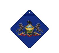 Phayah Tarjetas cuadradas de ambientadores para coche, 6 unidades, diseño de bandera del estado de Pensilvania, tabletas de aromaterapia, tarjeta perfumada para colgar, aroma a lavanda