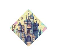 Phayah Tarjetas cuadradas de ambientadores para coche, 6 unidades, diseño de castillo de cuento de hadas, tabletas de aromaterapia automáticas, tarjeta perfumada para colgar, aroma a lavanda