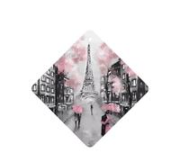 Phayah Tarjetas cuadradas de ambientadores para coche, 6 unidades, diseño de la Torre Eiffel de la calle París, con patrón floral rosa, tabletas de aromaterapia, tarjeta perfumada para colgar, aroma a