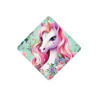 Phayah Tarjetas cuadradas para ambientadores de coche, 6 unidades, con patrón de unicornio rosa, tabletas de aromaterapia para colgar, tarjeta perfumada, aroma a lavanda