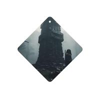 Phayah Tarjetas de ambientadores cuadradas para coche, 6 unidades, diseño de maldición del mal de castillo, tabletas de aromaterapia, tarjeta perfumada colgante, aroma a lavanda