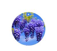 Phayah Tarjetas de ambientadores de coche de forma redonda, 6 unidades, con patrón de azucenas moradas, tabletas de aromaterapia automáticas, tarjeta perfumada para colgar, aroma a lavanda