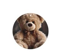 Phayah Tarjetas de ambientadores de coche de forma redonda, 6 unidades, con patrón de oso de peluche sentado, tabletas de aromaterapia, tarjeta perfumada para colgar, aroma a lavanda que elimina el