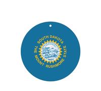 Phayah Tarjetas de ambientadores de coche de forma redonda, 6 unidades, diseño de bandera de Dakota del Sur, tabletas de aromaterapia automáticas, tarjeta perfumada para colgar, aroma a lavanda