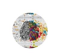 Phayah Tarjetas de ambientadores de coche de forma redonda, 6 unidades, diseño de ventaja para el cerebro izquierdo y derecho, tabletas de aromaterapia, tarjeta perfumada para colgar, aroma a lavanda