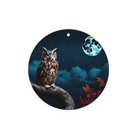 Phayah Tarjetas de ambientadores de coche de forma redonda, 6 unidades, patrón de búho oscuro, tabletas de aromaterapia para colgar, tarjeta perfumada - aroma a lavanda