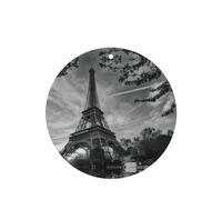 Phayah Tarjetas de ambientadores de coche de forma redonda, 6 unidades, patrón de Torre Eiffel, tabletas de aromaterapia, tarjeta perfumada colgante, aroma de lavanda que elimina el olor