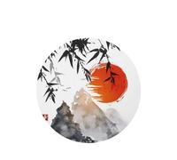 Phayah Tarjetas de ambientadores de coche de forma redonda, 6 unidades, tarjetas aromáticas de bambú japonés, con patrón de sol, para colgar, aroma a lavanda que elimina el olor