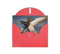 PHAYAH Tarjetas de felicitación en blanco con diseño de animales salvajes, 10 unidades con sobres rojos para Navidad, aniversarios de boda e invitaciones de fiesta