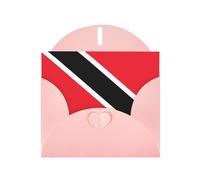 PHAYAH Tarjetas de felicitación en blanco con diseño de bandera de Trinidad y Tobago con sobres rosas para Navidad, aniversarios de boda e invitaciones de fiesta