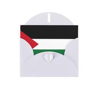PHAYAH Tarjetas de felicitación en blanco con diseño de bandera del Estado de Palestina, 10 unidades con sobres blancos para Navidad, aniversarios de boda e invitaciones de fiesta