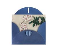PHAYAH Tarjetas de felicitación en blanco con diseño de orquídea de campana con sobres, 10 x 15 cm, tarjetas de agradecimiento para Navidad, vacaciones, cumpleaños, graduación, aniversario, color azul