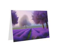 PHAYAH Tarjetas de felicitación en blanco con patrón de lavanda morada con sobres, 10 x 15 cm, tarjetas de agradecimiento para Navidad, vacaciones, cumpleaños, graduación, aniversario, color rojo