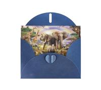 PHAYAH Tarjetas navideñas con diseño de animales salvajes 10 e ideales para Navidad, aniversarios de boda e invitaciones de fiesta, sobres azules a juego