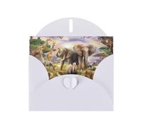 PHAYAH Tarjetas navideñas con diseño de animales salvajes, 10 unidades, ideales para Navidad, aniversarios de boda e invitaciones de fiesta, sobres blancos a juego