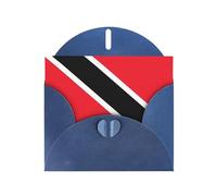 PHAYAH Tarjetas navideñas con diseño de bandera de Trinidad y Tobago, ideales para Navidad, aniversarios de boda e invitaciones de fiesta, sobres azules a juego
