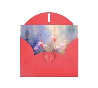 PHAYAH Tarjetas navideñas con diseño de jardín con ilustración botánica (10 piezas) con sobres rojos, adecuadas para aniversarios de boda e invitaciones de fiesta