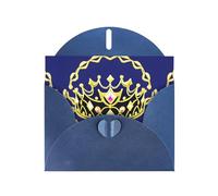 PHAYAH Tarjetas navideñas con diseño de tiara de fantasía (10 piezas) con sobres azules, adecuadas para aniversarios de boda e invitaciones de fiesta