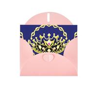 PHAYAH Tarjetas navideñas con diseño de tiara de fantasía (10 piezas) con sobres rosados, adecuadas para aniversarios de boda e invitaciones de fiesta