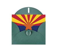 PHAYAH Tarjetas navideñas con patrón de bandera de Arizona (10 piezas) con sobres verde oscuro, adecuadas para aniversarios de boda e invitaciones de fiesta